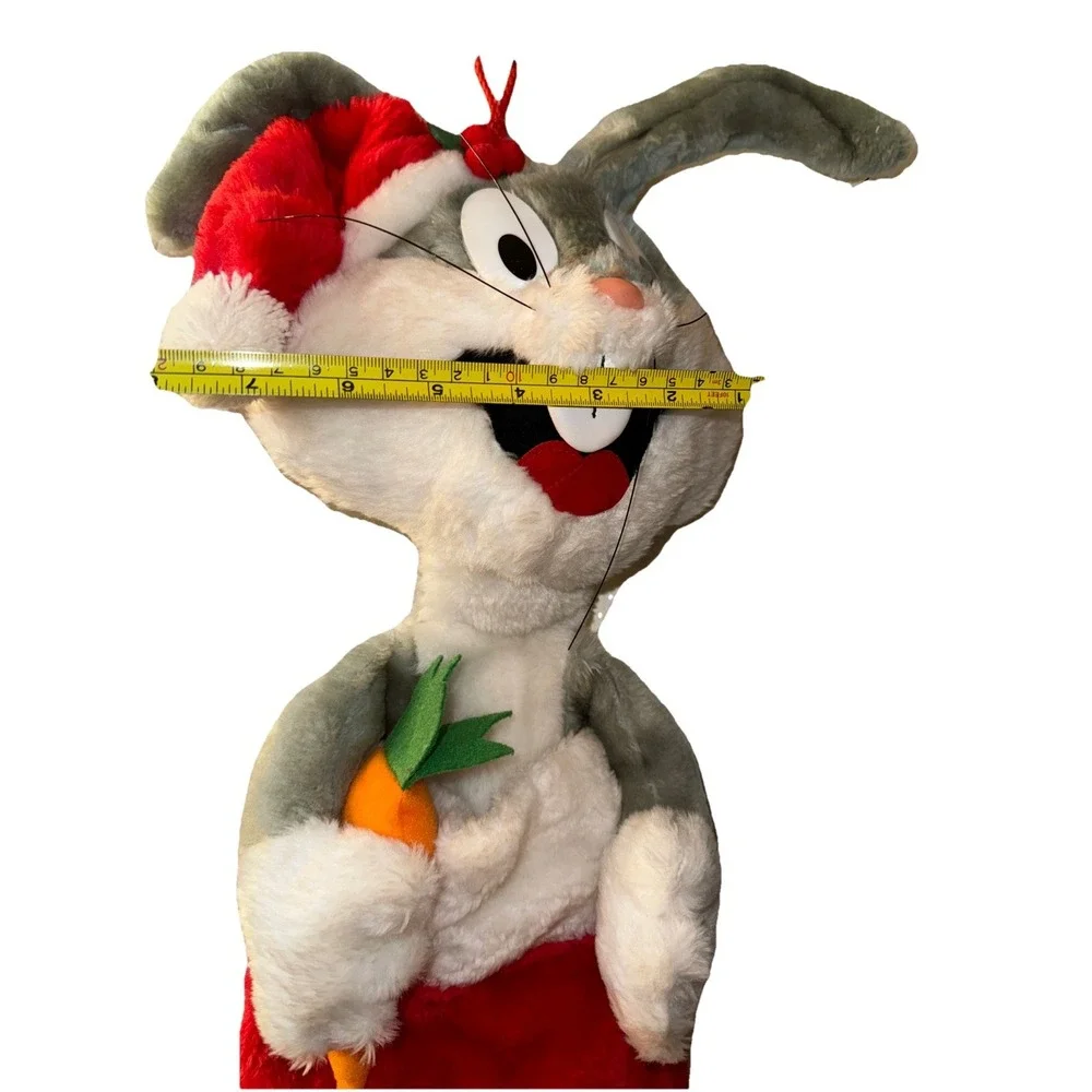 Vtg Bugs Bunny Plush Christmas Stocking Santa Hat Carrot Warner Bro 1990 24